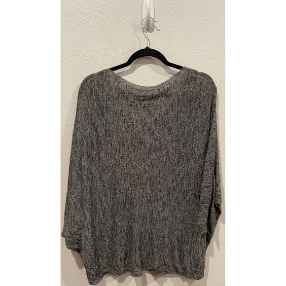 EILEEN FISHER Linen Dolman Sleeve Grey Sweater - Picture 4 of 4